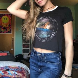 VOLCOM STONED LOST IN PARADISE VINTAGE CROP TOP